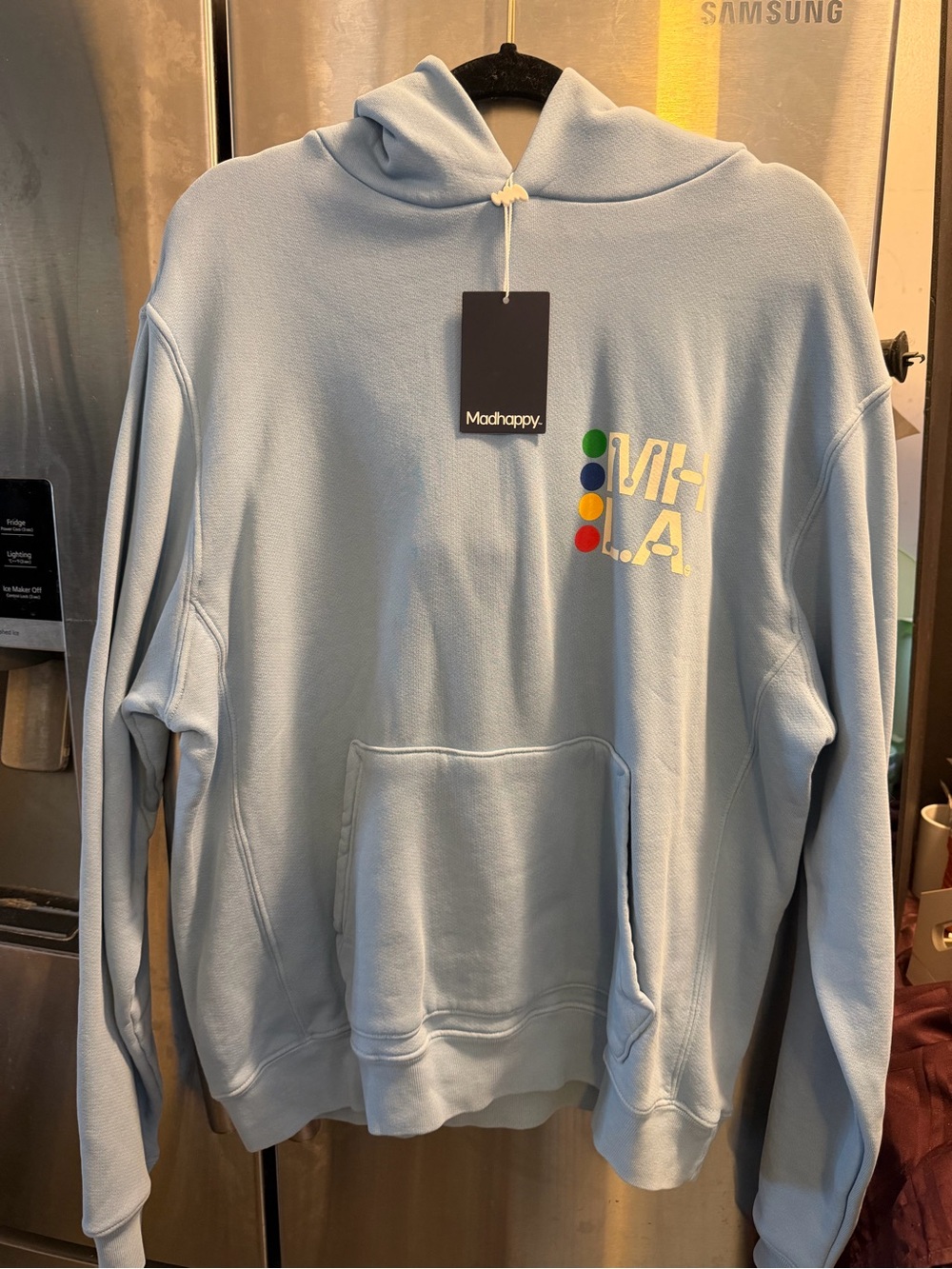 Madhappy Pastel Blue Crewneck with Multicolor Dot Detail